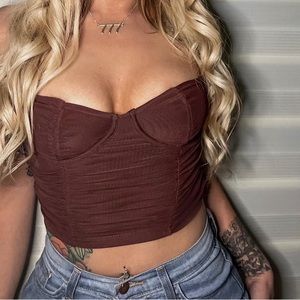 Brown crop top